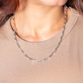 Chaîne argent 925 maille forçat allongée 50 cm