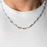 Chaîne argent 925 maille forçat allongée 50 cm - vue porté 2