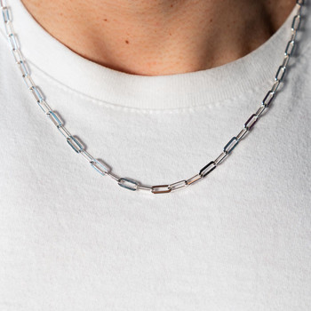 Chaîne argent 925 maille forçat allongée 50 cm