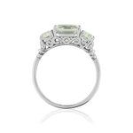 Bague or 375 blanc quartz verts - vue 2