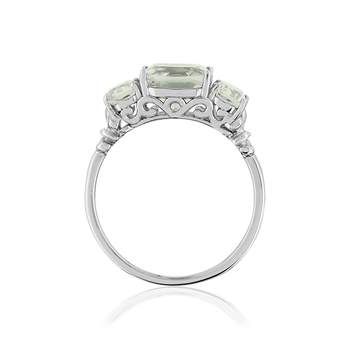 375 white quartz green gold ring