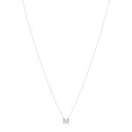 Collier or 375 blanc initiale diamants 42 cm - vue 2