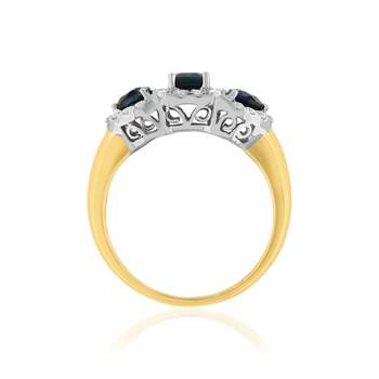 Bague 2 ors 750 saphirs et diamants