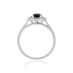 Bague or blanc 750 saphir diamants - vue 2