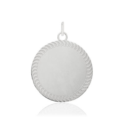 Pendentif argent 925 médaille - vue 1