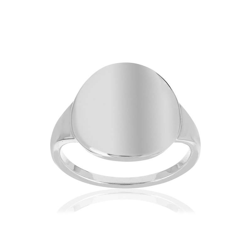 Chevalière argent 925 ovale - vue 1