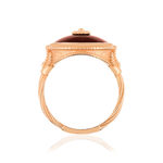 Bague argent 925 rosé ronde ambre - vue 2