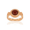 Bague argent 925 rosé ronde ambre - vue V1
