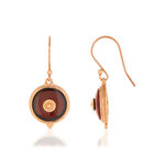 Boucles d'oreilles argent 925 rosé pendants rondes ambres - vue 1