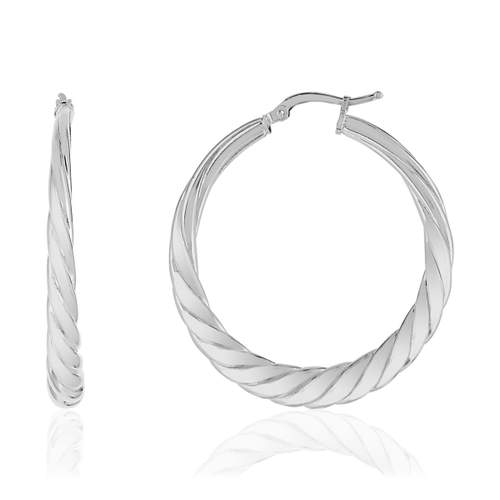 Créoles argent 925 torsadées 35 mm