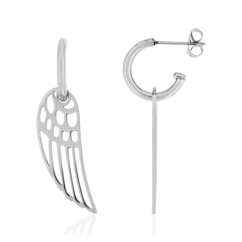 Boucles d'oreilles acier - vue 1