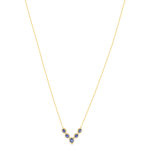 Collier or jaune 750 saphirs diamants 42 cm - vue 2