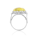 Silver ring 925 amber flowers - view 2