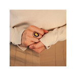 Silver ring 925 amber flowers - view worn 1