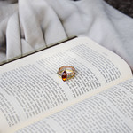 Bague argent 925 3 anneaux 3 tons ambre taille marquise - vue D3