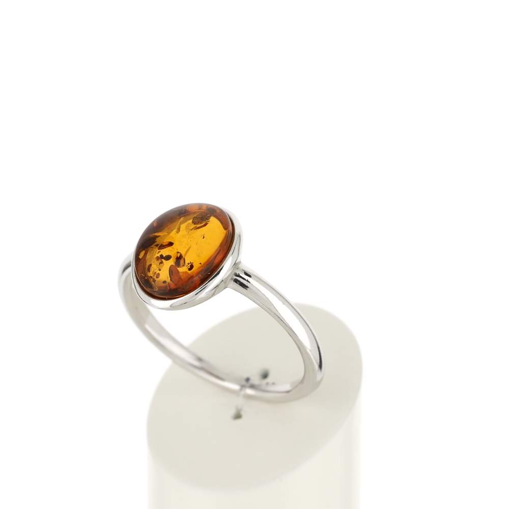 Bague argent 925 ambre ovale - vue 3