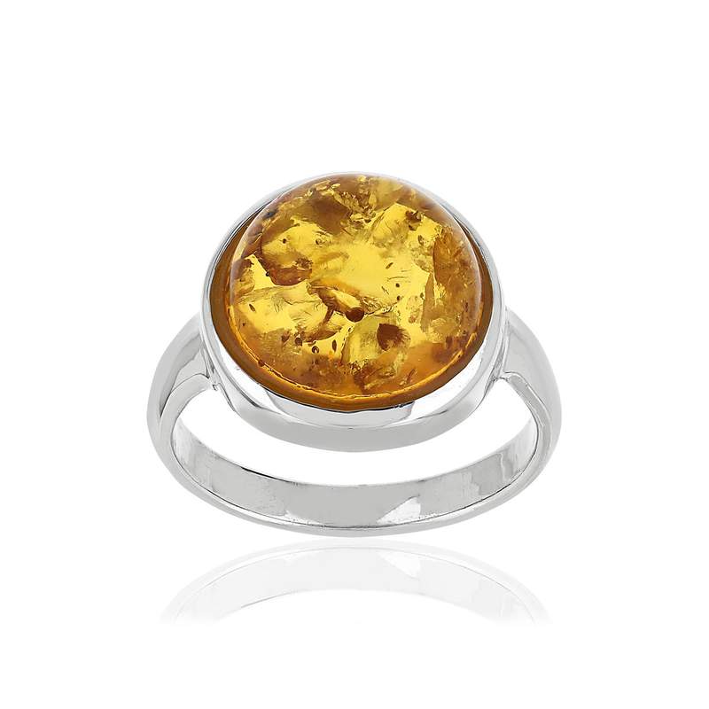 Bague argent 925 ambre - vue 1