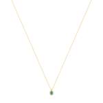 Collier or jaune 750 émeraude diamants 43 cm - vue 2