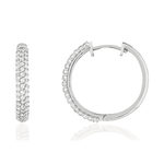 Créoles argent 925 zirconias 24 mm - vue 1