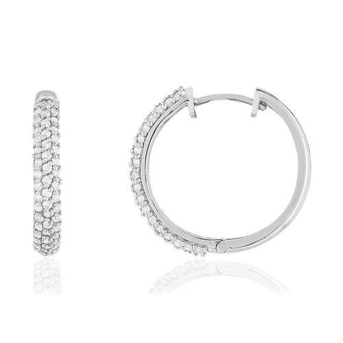 Créoles argent 925 zirconias 24 mm