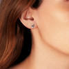 Boucles d'oreilles argent 925 coeurs zirconias noirs et blancs - vue VD1