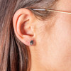 Boucles d'oreilles argent 925 coeurs zirconias noirs et blancs - vue Vporté 1