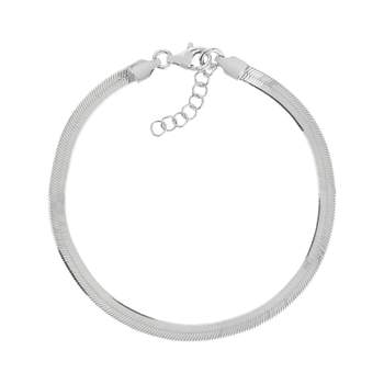 Armband van 925 zilver met platte schakels, 19 cm