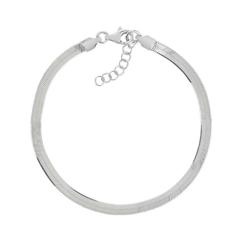 Bracelet argent 925 maille plate 19 cm - vue 1