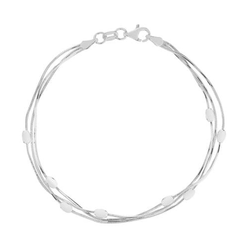 Bracelet argent 925 triple rang 19 cm
