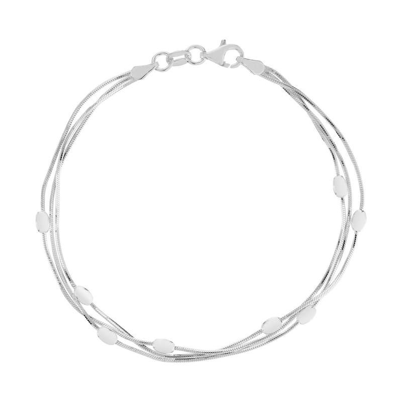 Zilveren armband van 925, drievoudig, 19 cm - afbeelding 1