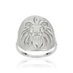 Bague argent 925 médaille tête de lion - vue 1