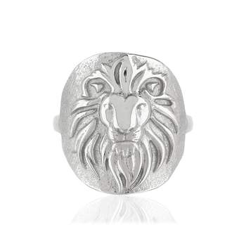 Bague argent 925 médaille tête de lion