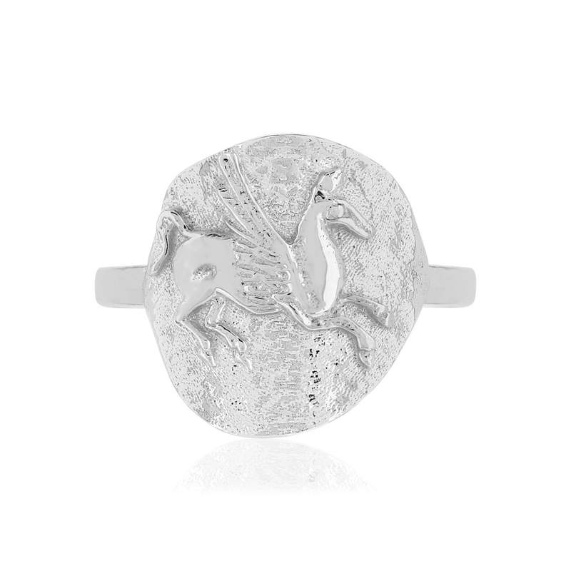 Baque argent 925 cheval ailé - vue 3