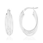 Créoles argent 925 3 anneaux entrelacés - vue 1