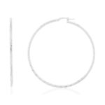 Créoles argent 925 striées 60 mm - vue 1