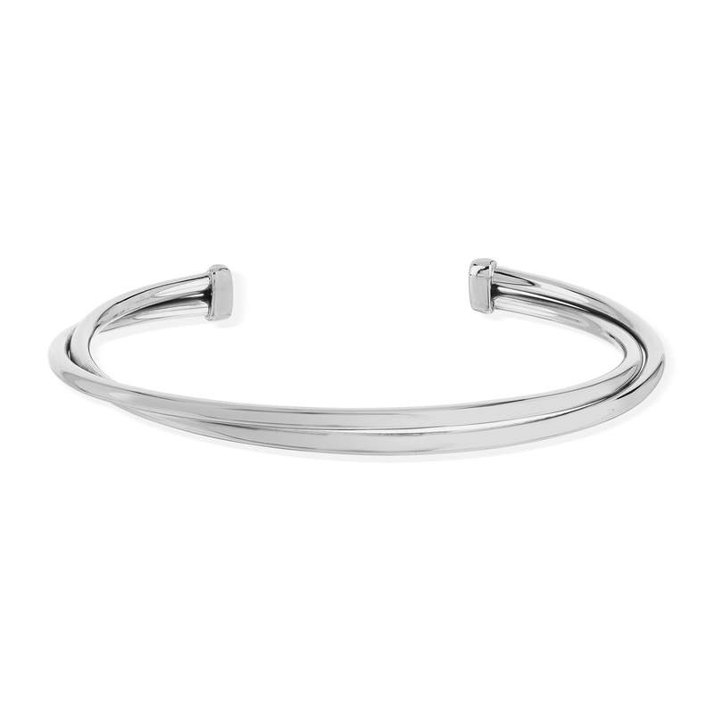 Bracelet jonc argent 925 ouvert double rang - vue 1