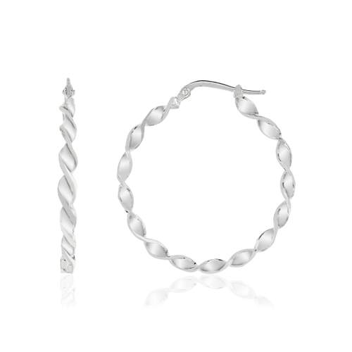 Créoles argent 925 torsadées 36 mm