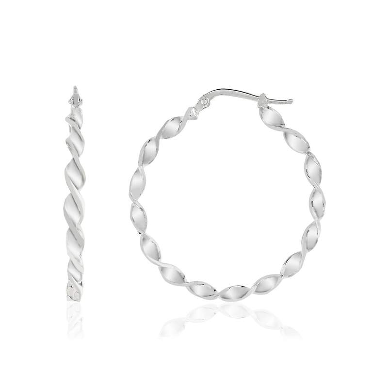 Créoles argent 925 torsadées 36 mm - vue 1