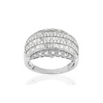 Bague or 750 blanc diamants - vue 1