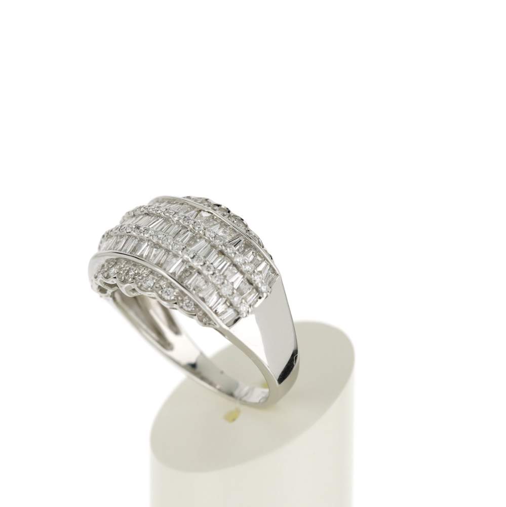 Bague or 750 blanc diamants - vue 4