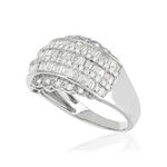 Bague or 750 blanc diamants - vue D1