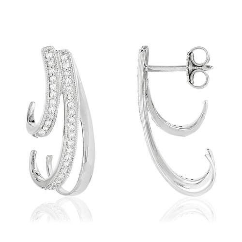 Boucles d'oreilles or 750 blanc diamants