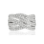 Bague or blanc 750 diamants - vue 3