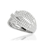 Bague or blanc 750 diamants - vue D1