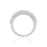 Bague or blanc 750 diamants - vue 2