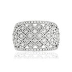 Bague or blanc 750 diamants - vue 3