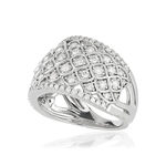 Bague or blanc 750 diamants - vue D1