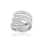 Bague argent 925 serpent zirconias - vue 1