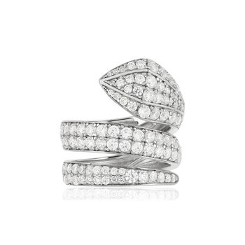 Zilveren ring 925 slang zirkonia's