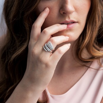 Zilveren ring 925 slang zirkonia's